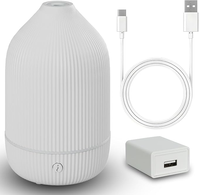 Diffuser,USB Plug-in Car Portable Aromatherapy Diffuser,Essential Oils for Diffusers with 7 Colors Lights 2 Switch Mode Waterless Auto Off for Car Home Office Room (USB Power)