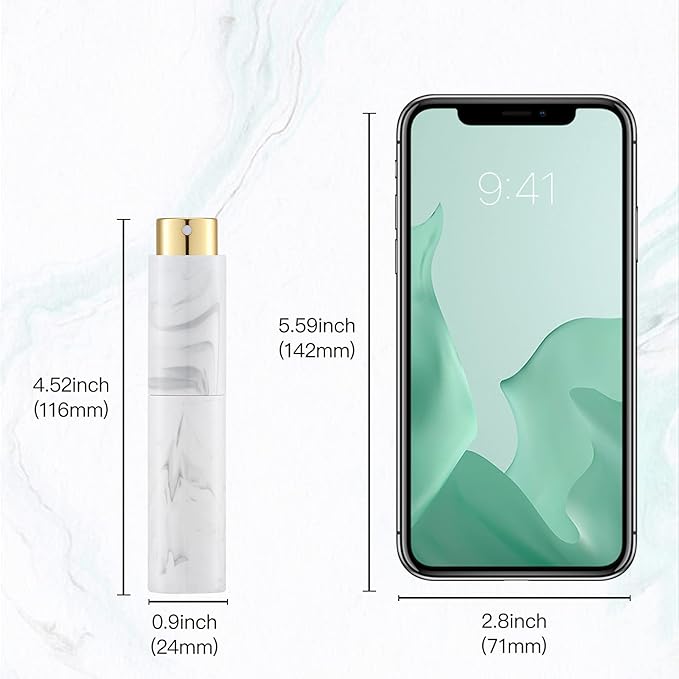 Tekson 10ML Perfume Atomizer Travel (7 PCS), Refillable Cologne Containers, Dispenser Spray Empty Bottle for Mini Sprayer Size