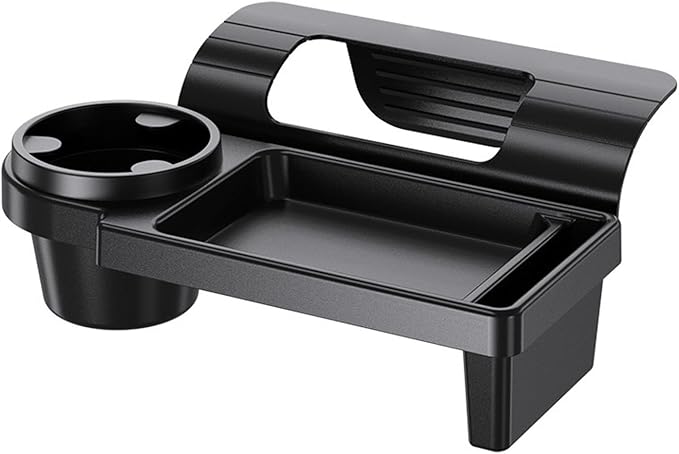 Car Cup Holder, Car Window Multifunctional Organizer, Vehicle Door Side Hanging Rack, Cell Phone Storage Box, Plug & Play Vehicle Storage with Sponge Pads, for Most Cars (Black #A)