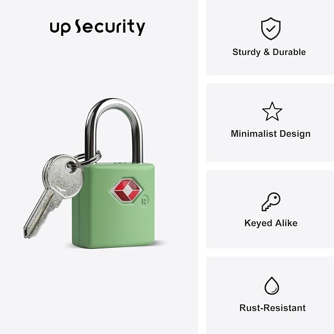 TSA Locks for Luggage, Luggage Locks TSA Approved 4 Pack for International Travel Essentials, Small Padlock with Key, Mini Padlock for Bag, Suitcase, Backpack, Purse Zipper, Case, Drawer
