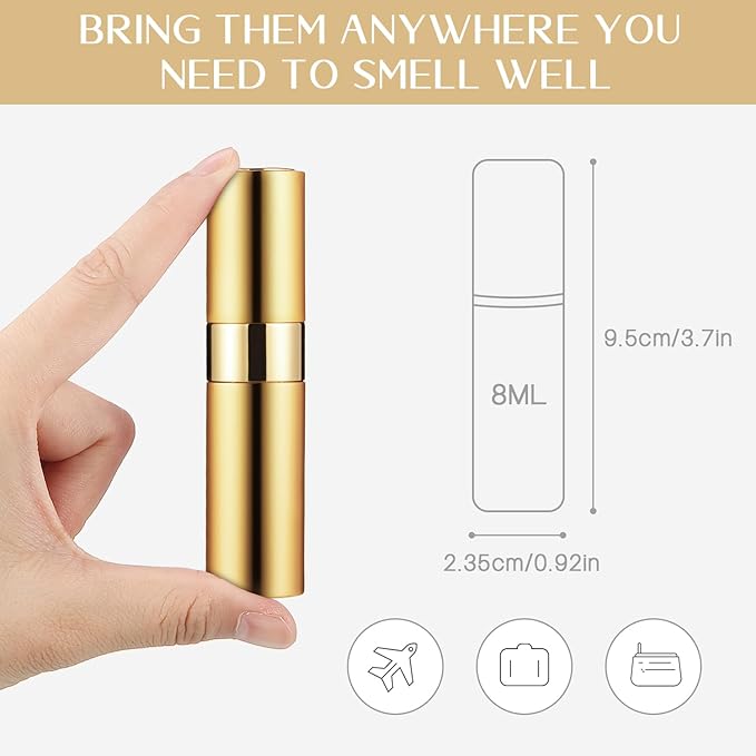 Tessco for you 21 Pcs 8ml Travel Refillable Perfume Bottles Mini Cologne Perfume Spray Bottle Empty Pocket for Travel and Outgoing Pocket Cologne Sprayer