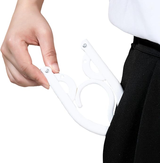 20Pcs Travel Hangers Foldable Cruise Essentials for Flying RV Hotel White