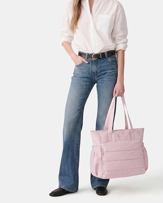 NISHEL Travel Puffy Tote Bag For Women, Ultra-Lightweight Large Tote Purse For Office Day And a Short Weekend Getaway