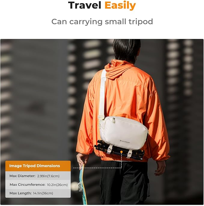 K&F CONCEPT Camera Sling Bag Crossbody Bag Waterproof Camera Shoulder Backpack DSLR/SLR/Mirrorless Camera Case