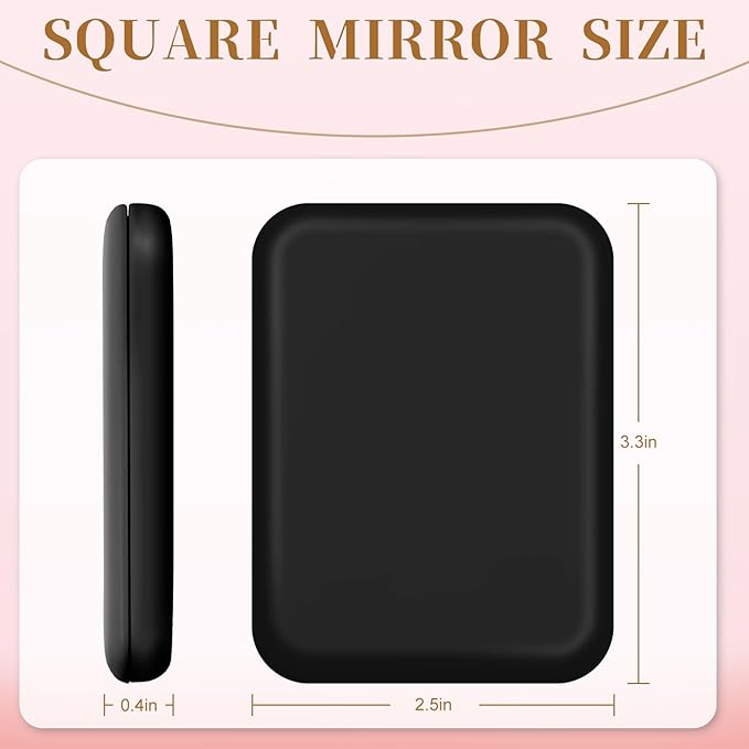 Kakuje Compact Mirror, 1X/3X Magnification LED Pocket Mirror with Nternal BIattery, Mini Mirror for Purse, Pocket,Travel and Present (Black)