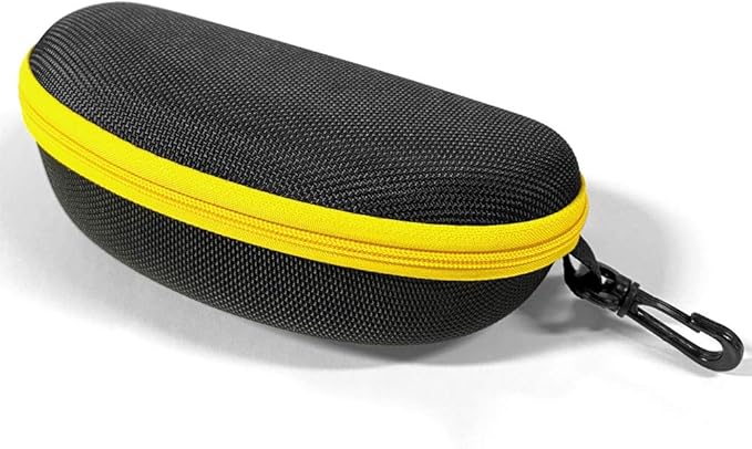 3 Pack Zipper Shell Eyeglasses and Sunglasses Case with Plastic Carabiner Hook