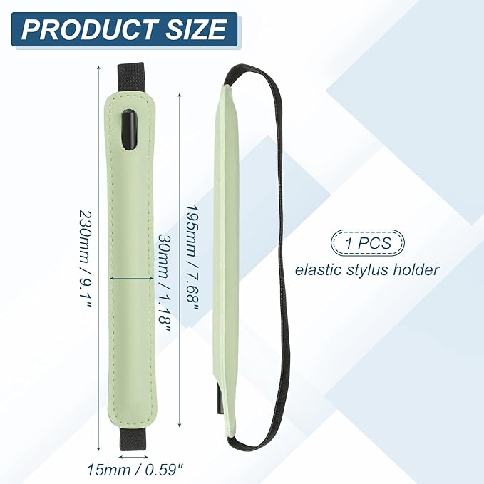 PATIKIL Stylus Holder for Tablet, Universal Pen Sleeve Retractable Stylus Pen Holder Elastic Pencil Pocket Case Protective Pouch for Tablet Case Notebook, Grass Green