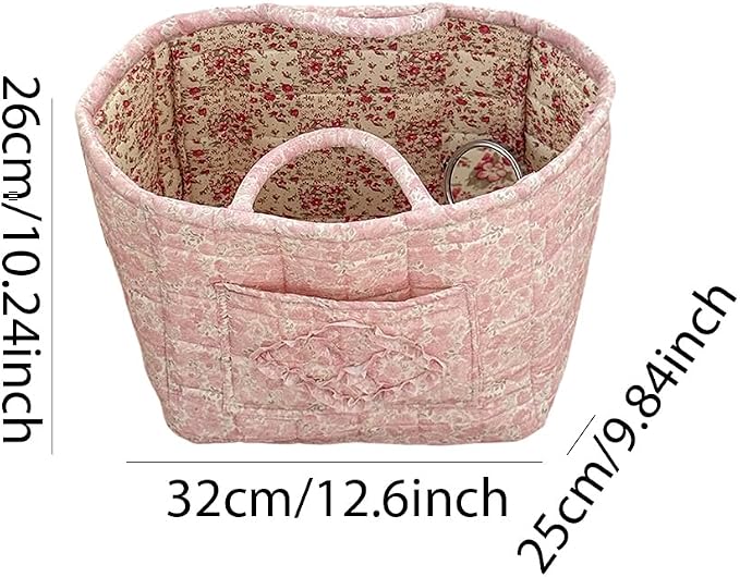 Floral Fabric Storage Basket Car Interior Storage Basket Underwear Sundries Laundry Baskets Supplies Home Organizer Bag (style 2)