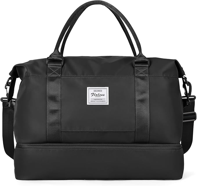 Travel Duffel Bag with Shoes Compartment, Overnight Weekender Bags for Women,Carry on Personal Item Bag，Extra Large