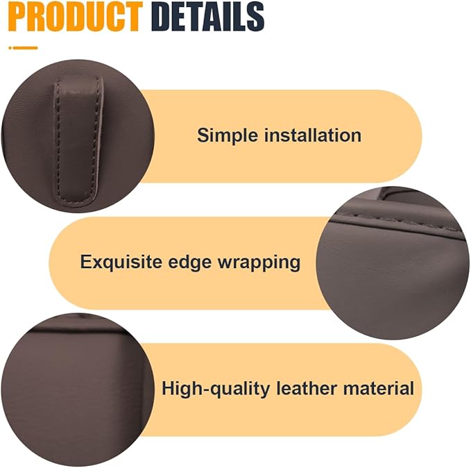 YoRise Leather Car Cup Holder, Scratch-Resistant Clip-On Auto Door Beverage Holders, Universal Hanging Vehicle Back Seat Drink Pocket Organizer for Soda Cans, Water Bottles, Coffee (Brown)