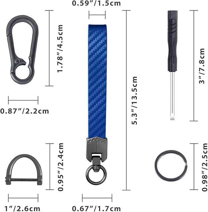 OHKYOOT Leather Car Keychain,Carabiner Clip Key Fob Keychain for Home Car Keys Women Men