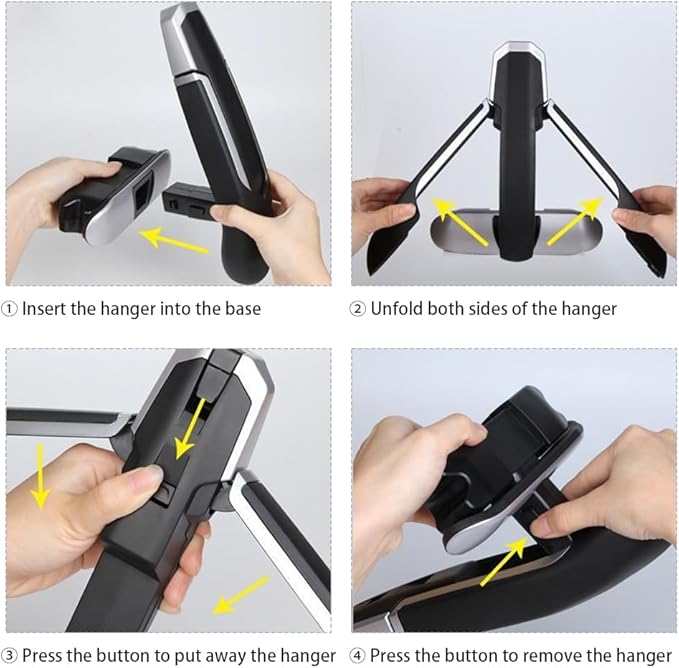 Car Coat Hanger,Folding Cars Headrest Back Seat Coat Holder,Save Space Auto Travel Hanger for Jackets Suit Coats,Motorcar Interior Organizer Storage Accessories for Automotive,RV,Truck,SUV(Silver)