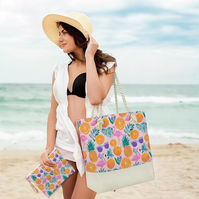 BELLOWDEER Beach Bags for Women, Wet Bag Cosmetic Bag for Beach Toiletries, Summer Travel Essentials, Gifts for Women