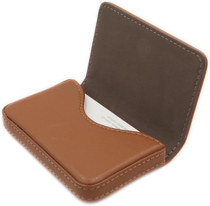 RFID Blocking Wallet - Minimalist Leather Business Credit Card Holder with Magnetic, Light Coffee, Small