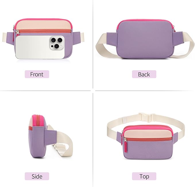 Fanny Pack Birthday Graduation Gifts for 7 8 9 10 11 12 13 Year Old Teen Girls Her Kids, Preppy Cute Trendy Stuff Colorblock Crossbody Bag Adjustable Belt Bags for Travel Essentials