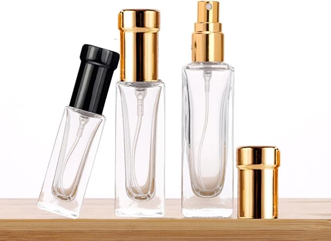 8PCS 10ml Perfume Spray Bottle, Mini Portable Travel Glass Square Spray Bottle,Small Fine Mist Spray Bottle, Refillable Atomizer Sprayer for Perfume, Sample Spray Bottle(Black, 10ml)