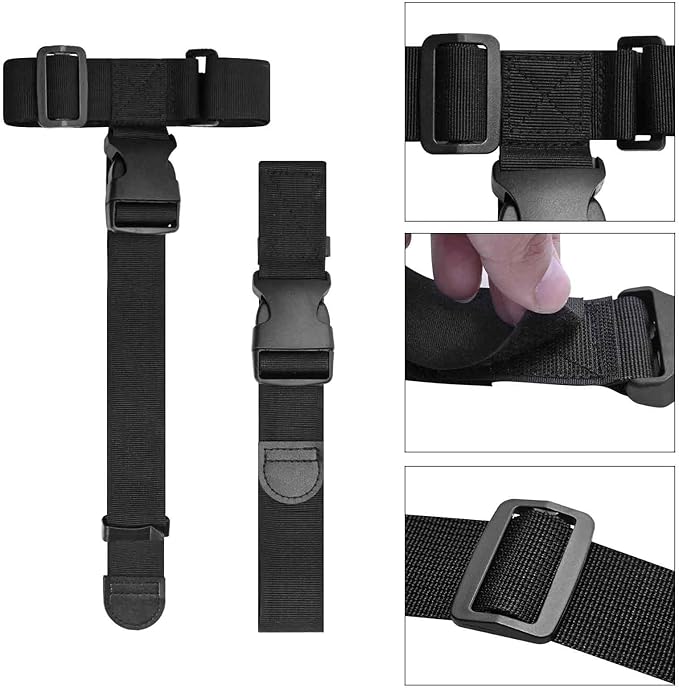 Add a Bag Luggage Strap - Heavy Duty Adjustable Suitcase Belt - Travel Accessory for 3 pcs Luggage Connecting - 3 Pack 1.5" W (Black)