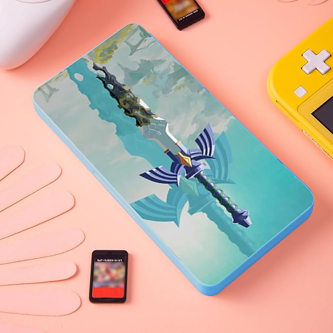 PERFECTSIGHT Switch Game Card Case for Nintendo Switc 2/ OLED/ Lite, 24 Switch Game Holder Cartridge Case with 24 Game & 48 Micro SD Cards Storage, Skyward Sword