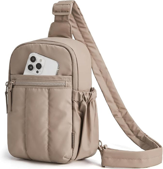 BAGSMART Small Crossbody Bags for Women, Puffer Sling Bag Fanny Packs, Purses Hobo Handbag for Daily Travel Hiking
