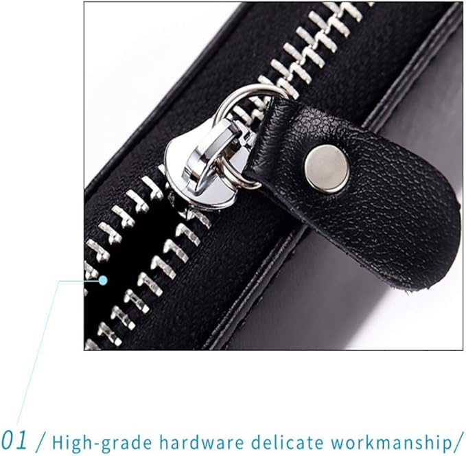 Genuine Leather Key Holder Bag with 2 Card Slot & 6 Hooks & 1 Access Card,Key Case Car Key Holder Wallet for Men Women