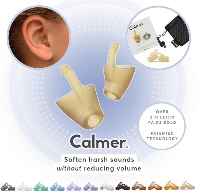 Flare Audio Calmer | Noise Reducing Ear Plugs Alternative | Silicone Reusable Ear Plugs for Noise Sensitivity, Focus and Travel | Ear Plugs for Noise Reduction (Standard, Light Medium)