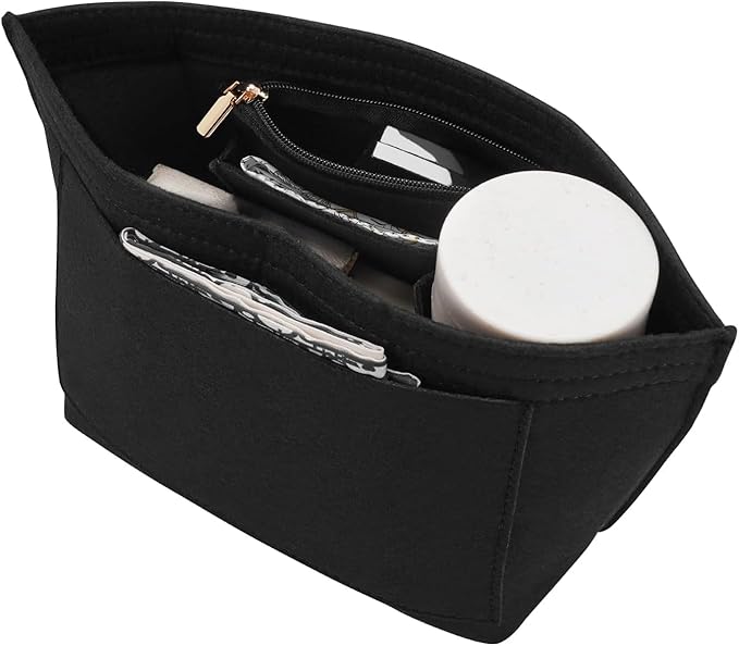 LOUKAYCCI Felt Purse Organizer Insert for Longchamp Le Pliage M Handbag Insert (Medium, Black)