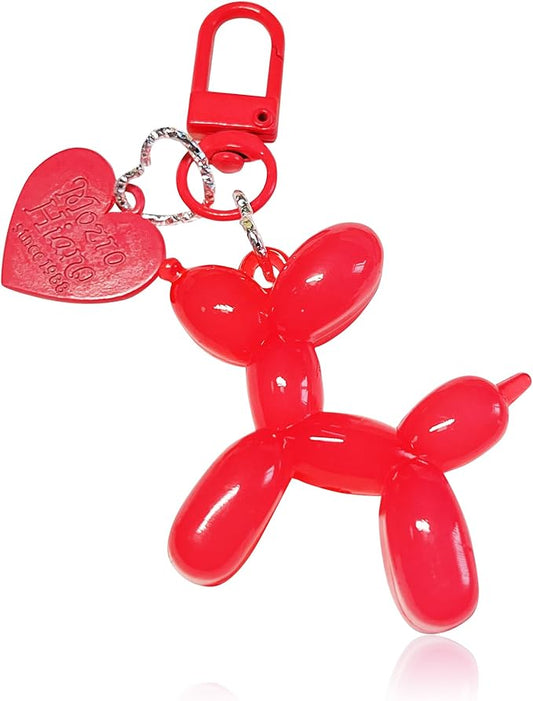 LAEKOU Jelly Balloon Dog Design Keychain for Women, Cute Girls Key Chain, Bag Charms Accessories for Car Purse Backpack