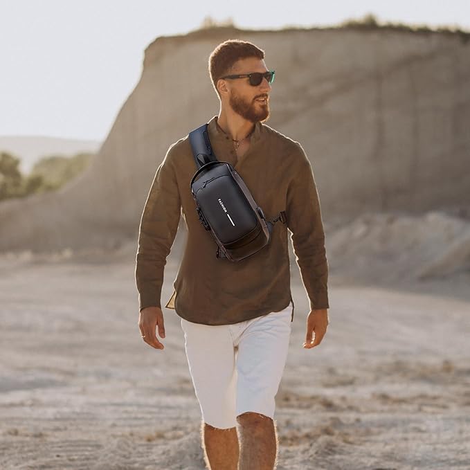 Rcrirth Sling Bag for Men | Anti-theft Crossbody Bag - Crossbody Shoulder Chest Bag for Daily use