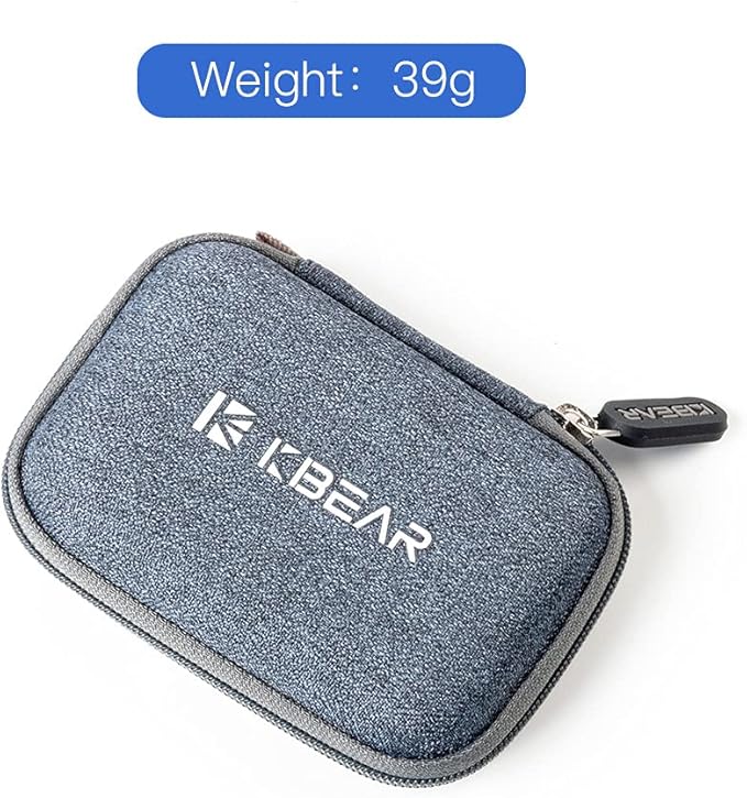 KZ ZS10 Pro IEM Case for in Ear Monitor, KBEAR Earbuds Case with Carabiner, EVA Travel Storage Bag for CCA CRA, Shure SE215, Moondrop Chu, CCZ Melody, KBEAR KS1, TANGZU, iems Cable, Ear Tips (Grey)