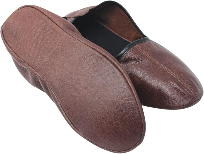 Womens Indoor Leather Slippers Traditional Babouche House Shoes Barefoot Moccasin