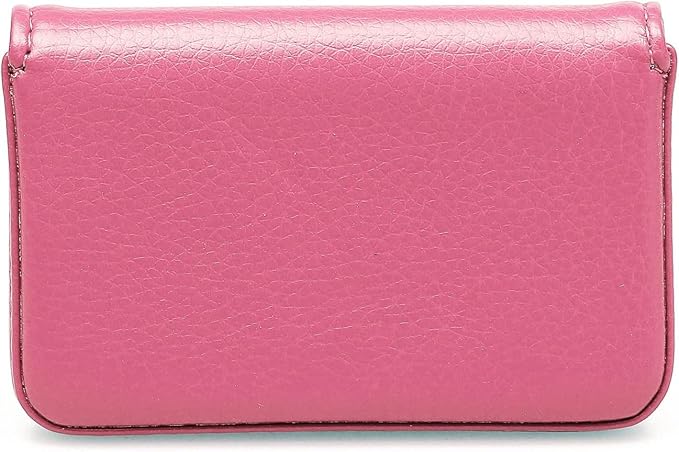 RFID Blocking Wallet - Minimalist Leather Business Credit Card Holder with Magnetic, Pink, Small