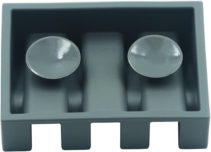 2 Pack Silicone Soap Dish with Suction Cup, Self Draining Soap Holder, Sponge Holder, for Shower,Bathroom,Kitchen Sink Organizer (Gray)