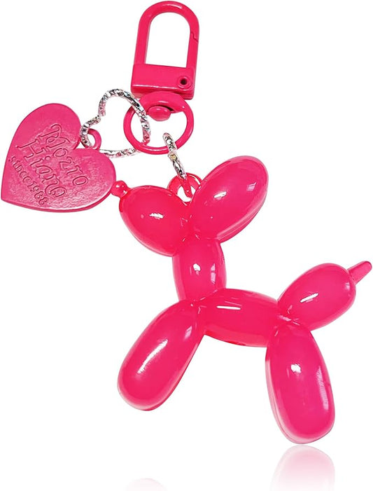 LAEKOU Jelly Balloon Dog Design Keychain for Women, Cute Girls Key Chain, Bag Charms Accessories for Car Purse Backpack