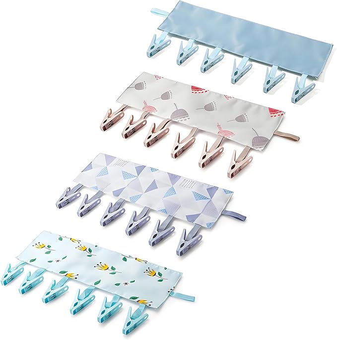 Travel Hangers Foldable with Clips, Foldable Hangers for Travel, Travels Swimsuit Drying Rack for Suitcase, Portable Travels Bathing Suit Hanger for Socks Underwear Towels Swimwear (Multicolor D)