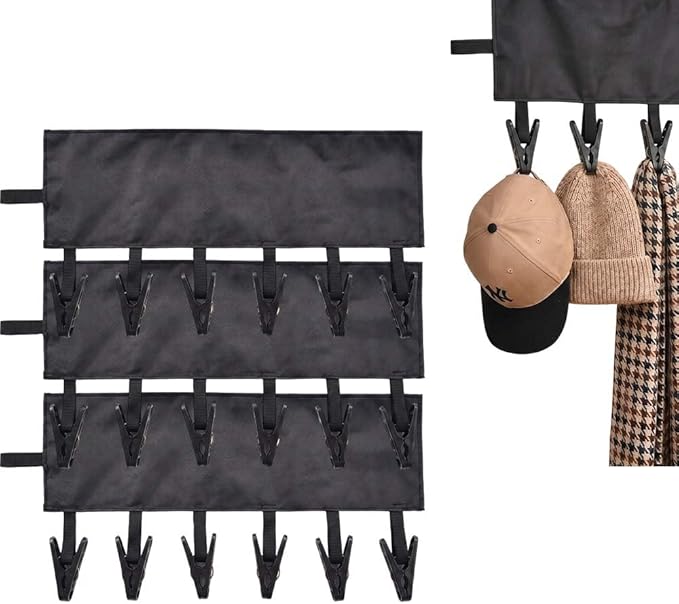 Foldable Travel Laundry Hanging Clip, 2026 New Lightweight Travel Hangers for Cruise and Hotel, Portable Folding Clothes Hanger with 6 Clips for Swimsuits Underwear Socks 3 Pack