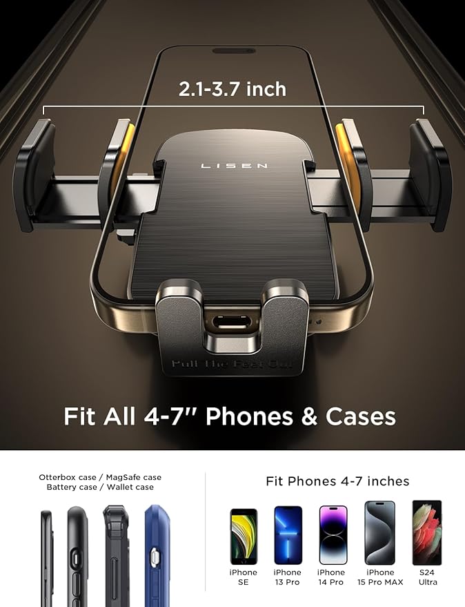 LISEN CD Phone Holder for Car iPhone 17 Adjustable CD Slot Phone Mount Holder Sturdy Cell Phones Holders for Your Car Accessories for Samsung Galaxy S25 S24 iPhone 16 15 Pro Max All Phones | Sturdy Cell Phones Holders for Your Car Valentines Day Gifts ...