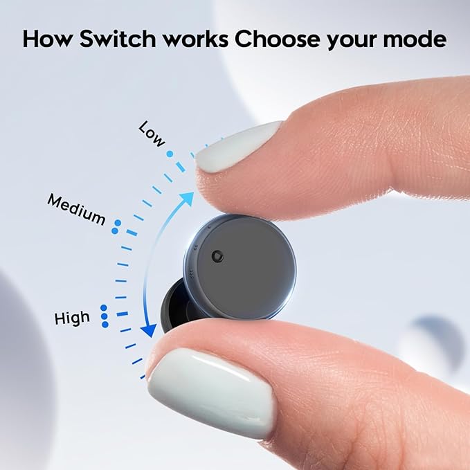 Switchable Concert Ear Plugs for Noise Reduction, Multi-Size Sllicone Earbuds, 3 Noise Relief Modes for Focus, Study, Work and Travel,Hearing Protection, Reusable Ear Plugs (Comfort Varies by Person)