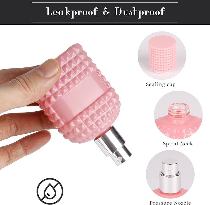 2 Pack Refillable Spray Perfume Bottles, 30ML Thick Glass Empty Perfume Bottles, Perfume Atomizer Travel Cologne Sprayer Bottles