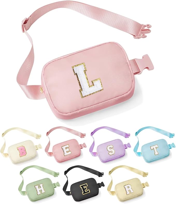 YOOLIFE Girls Teens Belt Bag - Initial Crossbody Fanny Pack, Dance Gifts for Kids, Birthday Gifts
