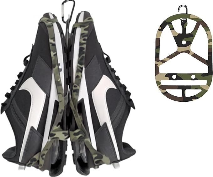 Shoe Holster For Backpack with Clip Hanger. Footwear Holder with Carabiner for Sneakers, Cleats, Bowling, Soccer, Basket, Football. For Travel, Outdoors, Sports & Space Saving