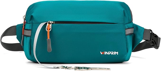 Fanny Pack for Men Women 2L Lightweight Waist Belt Hip Bag Slim Crossbody Adjustable Water Resistant Bum Belt Pouch for Travel Running Shopping Hiking Cycling Climbing EDC BLUE