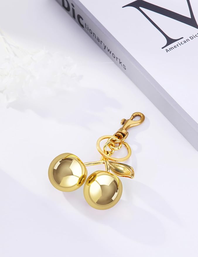 OVRUNS Cherry Bag Charm Cute Cherry Accessories Sparkling Purse Charms for Women