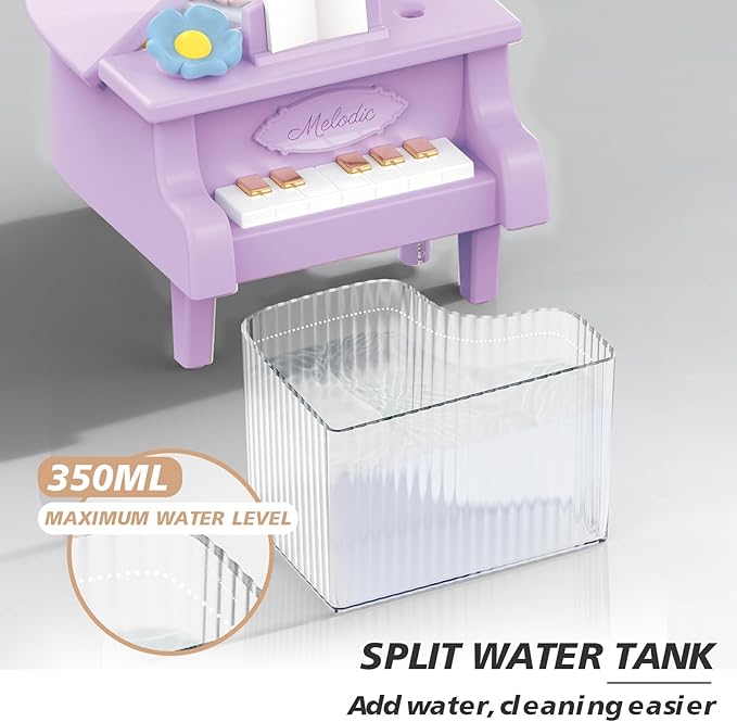 Portable Mini humidifie,350mL Cool Mist Humidifie,1200mAh Quiet for Home/Nursery/Office,Portable Mini Air Moisturizer,rechargeable mini humidifier (Purple)