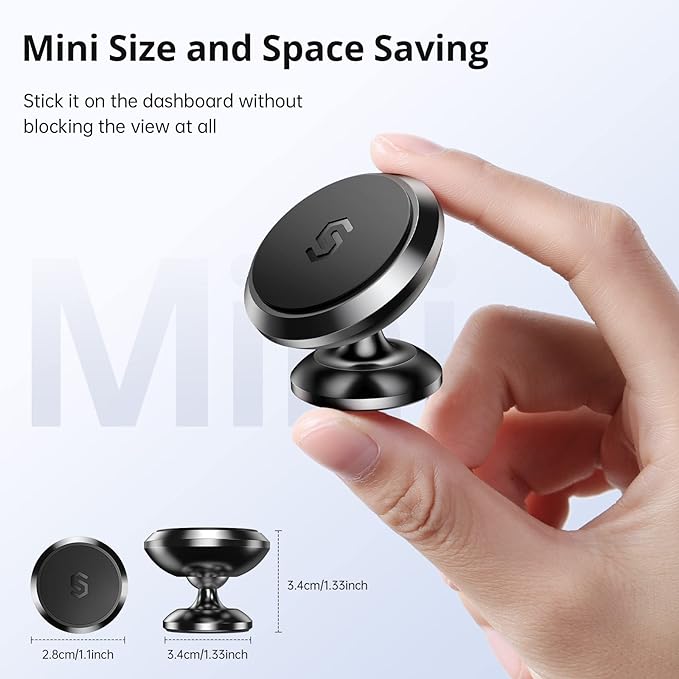 SYNCWIRE Magnetic Car Phone Holder for Dashboard, 360° Adjustable Strong Magnets Cell Phone Car Mount Compatible with iPhone, Samsung, Android etc.