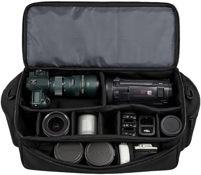 eCostConnection Extra Large Soft Padded Water Resistant Camcorder Equipment Gadget Bag/Case for Canon XA10, XA20, XA25, XH-G1s, XL2 and More Cameras Camcorders and DSLR