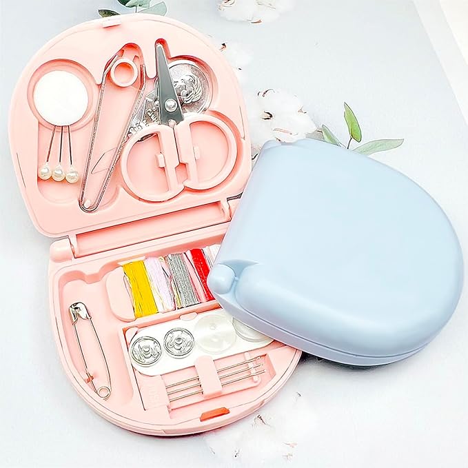 2 Pack Mini Travel Sewing Set, Portable Emergency Sewing Tool Kit with Scissors, Threads, Needles