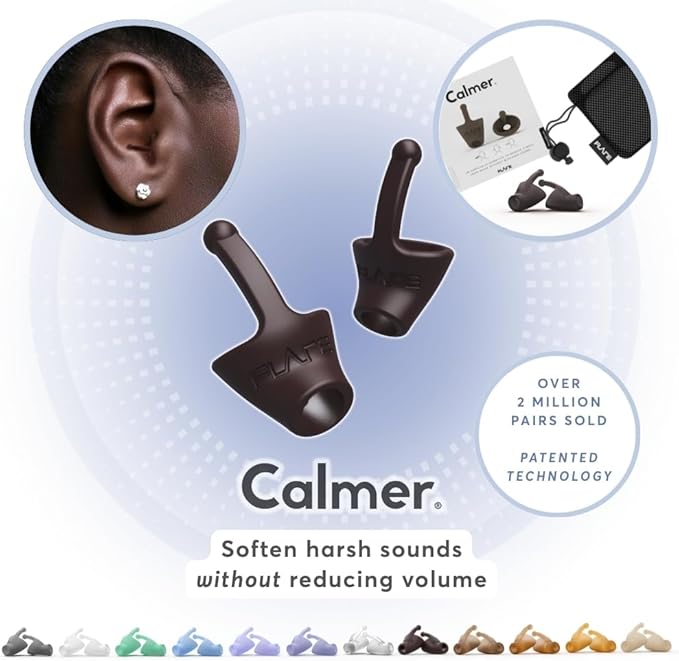 Flare Audio Calmer | Noise Reducing Ear Plugs Alternative | Silicone Reusable Ear Plugs for Noise Sensitivity, Focus and Travel | Ear Plugs for Noise Reduction (mini, Dark)