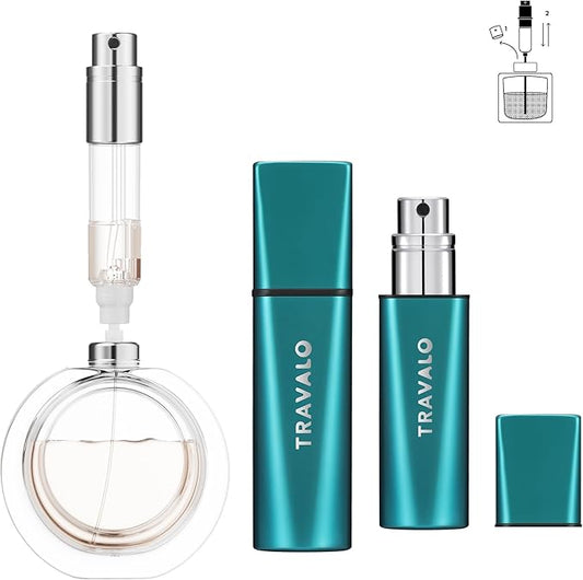 Travalo OBSCURA Ultimate Bottom-Fill Perfume Atomizer with HD Spray - 5ml Leakproof Travel Bottle, Refillable Portable Fragrance Dispenser for Her & Him (OBSCURA, GREEN)