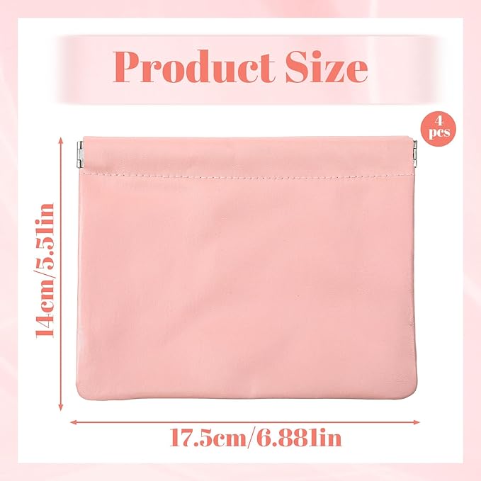 4 Pcs Small Makeup Bag for Purse, 6.7x5.5 Inch Small Lipstick Pouch for Purse, Waterproof Portable Cosmetic Bag forPurse, Smalls Travel Pouch