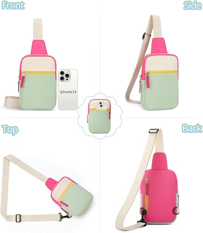 Birthday Gifts for 8 9 10 11 12 Year Old Teens Girls Kids, Fanny Pack Crossbody Bag Sling Belt Bags Purse, Dorm Travel Essentials for Girls Fashion, Preppy Tween Teen Girl Gift Trendy Stuff
